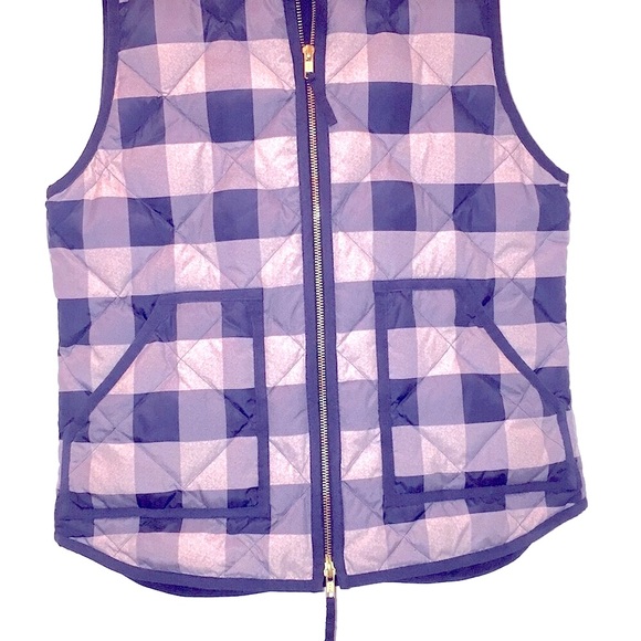 J. Crew Women’s Checkered Down Filled Vest Sz S - Picture 3 of 5